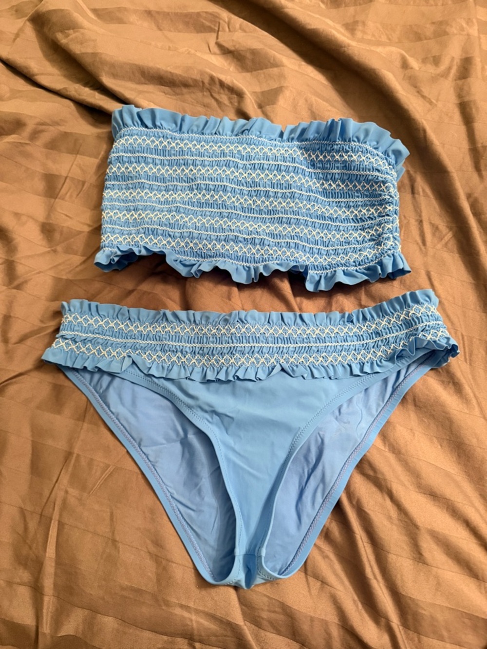 Tory Burch Light Blue Ruffle Bikini Set